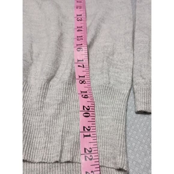 BANANA REPUBLIC:  Grey Merino Wool Blend Crew-Neck Sweater, Woman Size XL - Picture 3 of 5